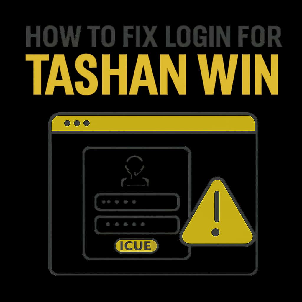 An educational illustration on troubleshooting login issues for Tashan Win.