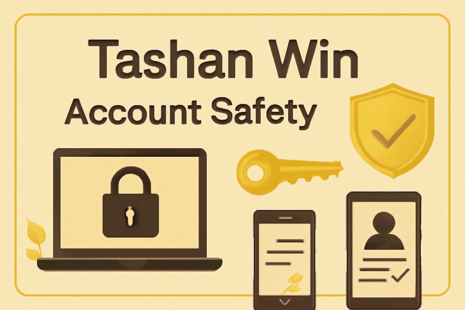 An informative scene illustrating safety tips for Tashan Win accounts.