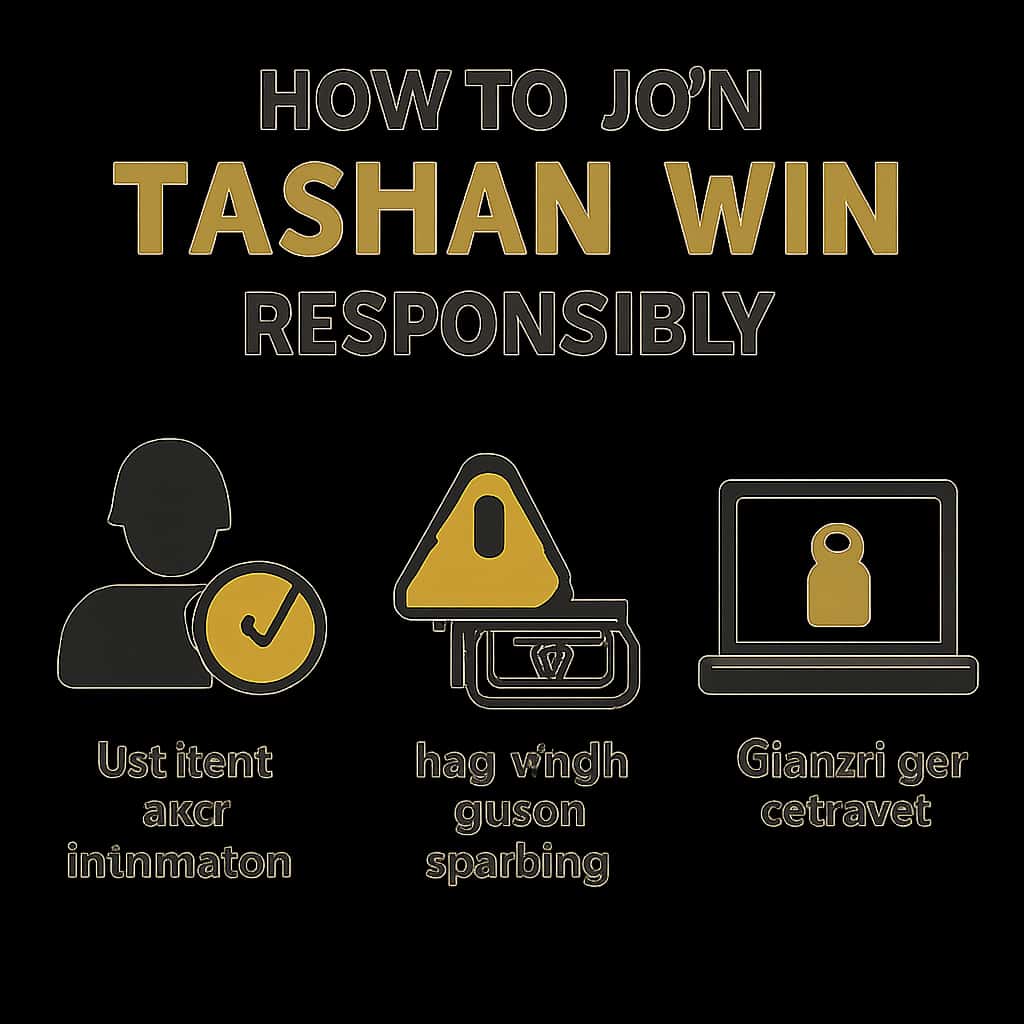 Illustration outlining the guidelines to join Tashan Win responsibly.